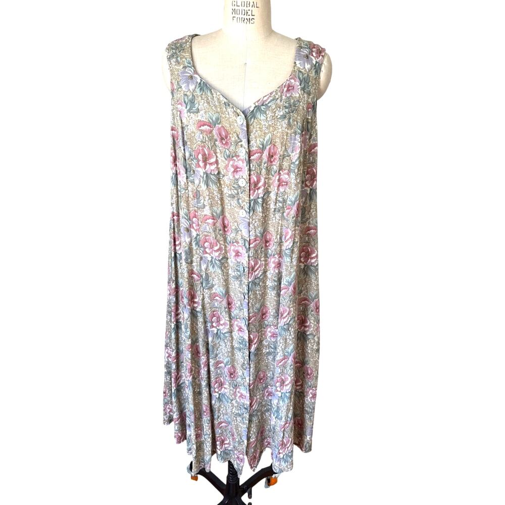 Betsy Lauren Vintage 90s Dress Size 16 Floral Print Cottage Core